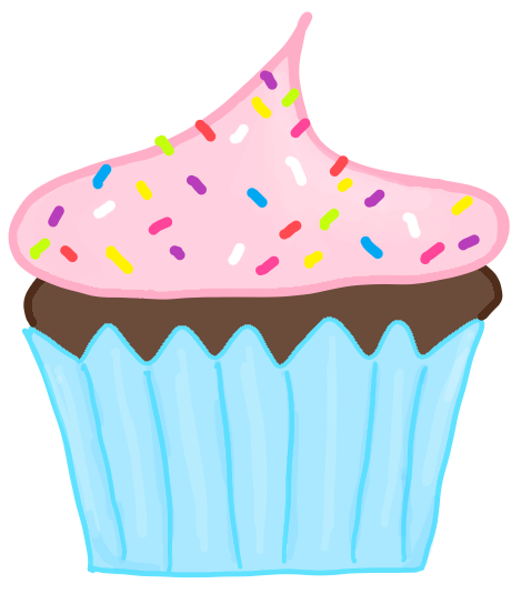 Cupcake with sprinkles illustration