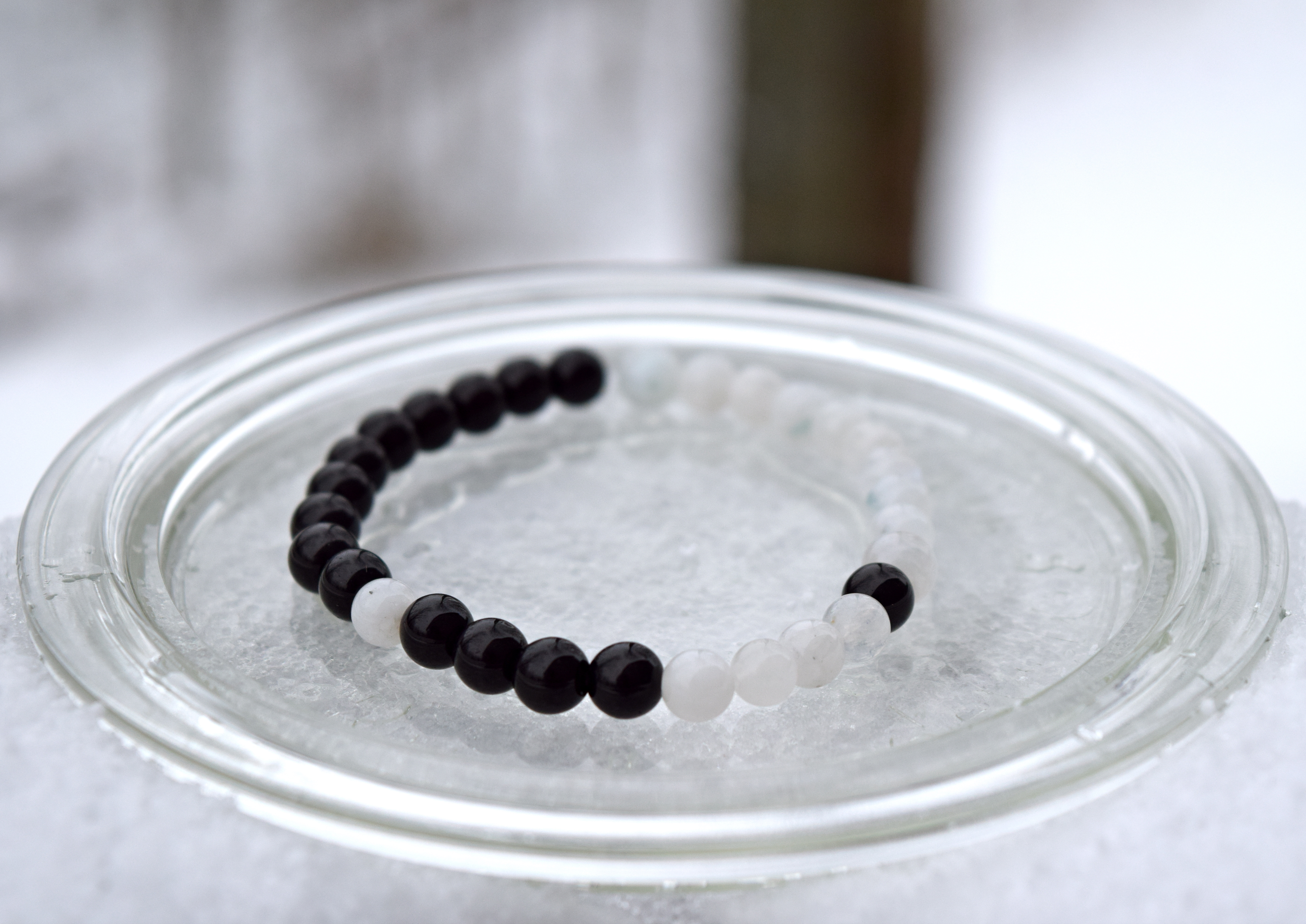 Black and white crystal bracelet