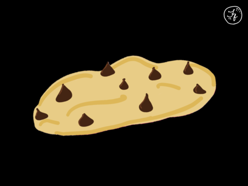 Chocolate chip cookie illustration