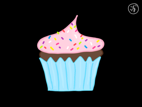 Cupcake with sprinkles illustration