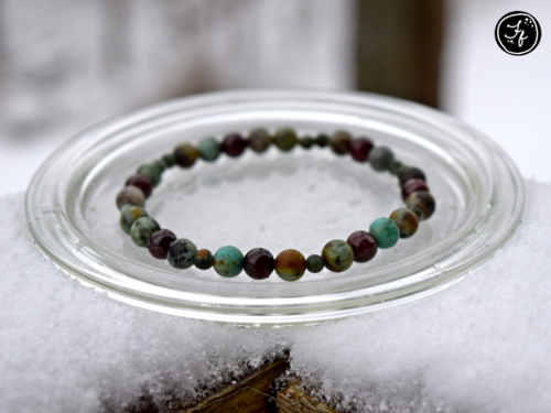 African Turquoise, Garnet & Seraphinite Bracelet