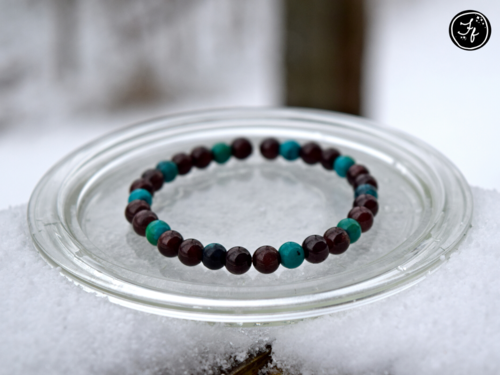 Chrysocolla & Garnet Bracelet