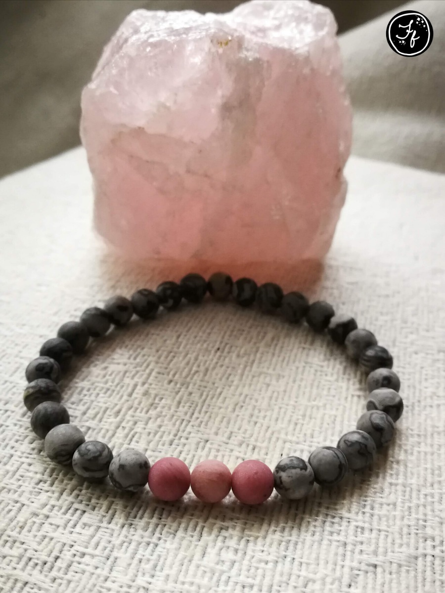 Rhodonite & Map Jasper Bracelet